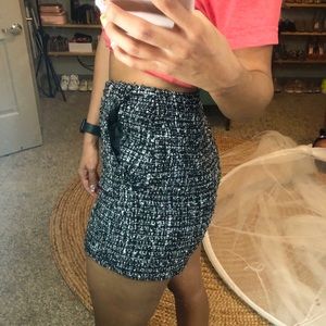 Super high waisted double zipper tweed shorts